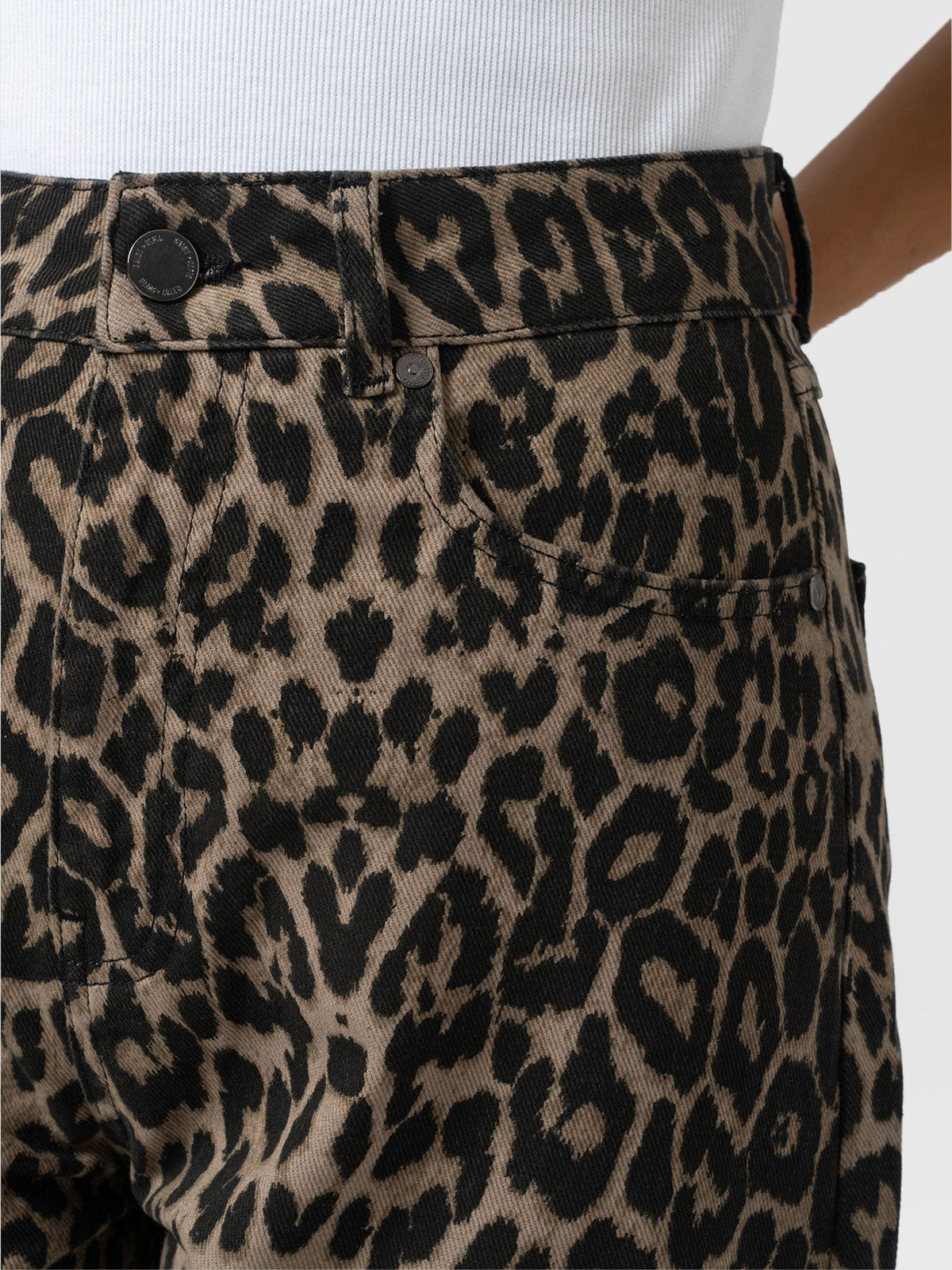 Barrel Leg Jean - Leopard