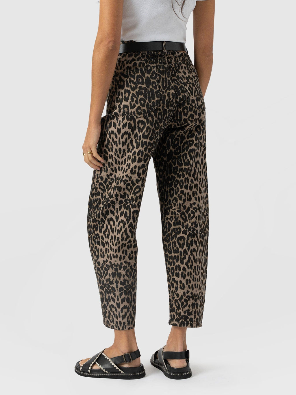 Barrel Leg Jean - Leopard