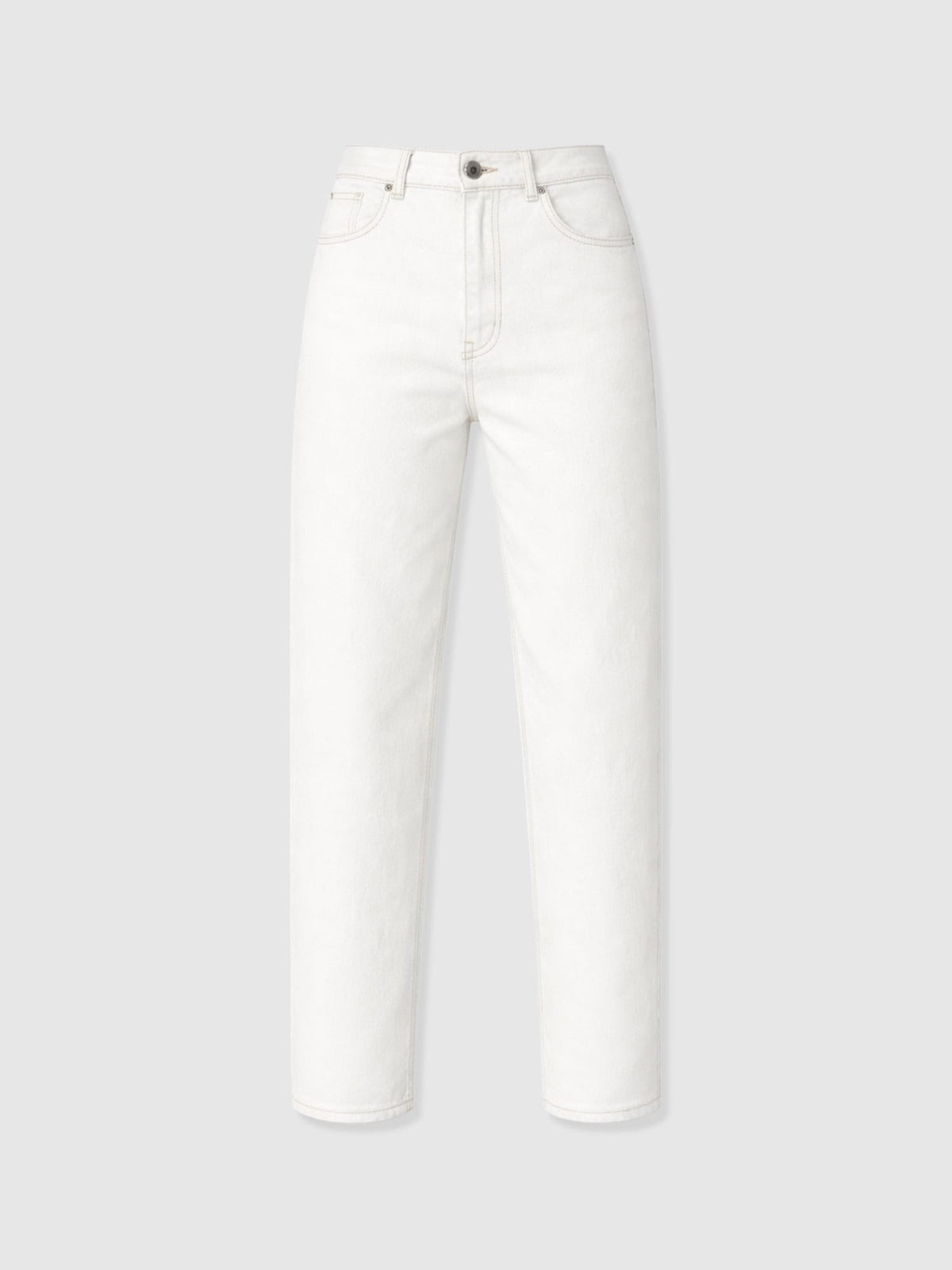 Barrel Leg Jean - White