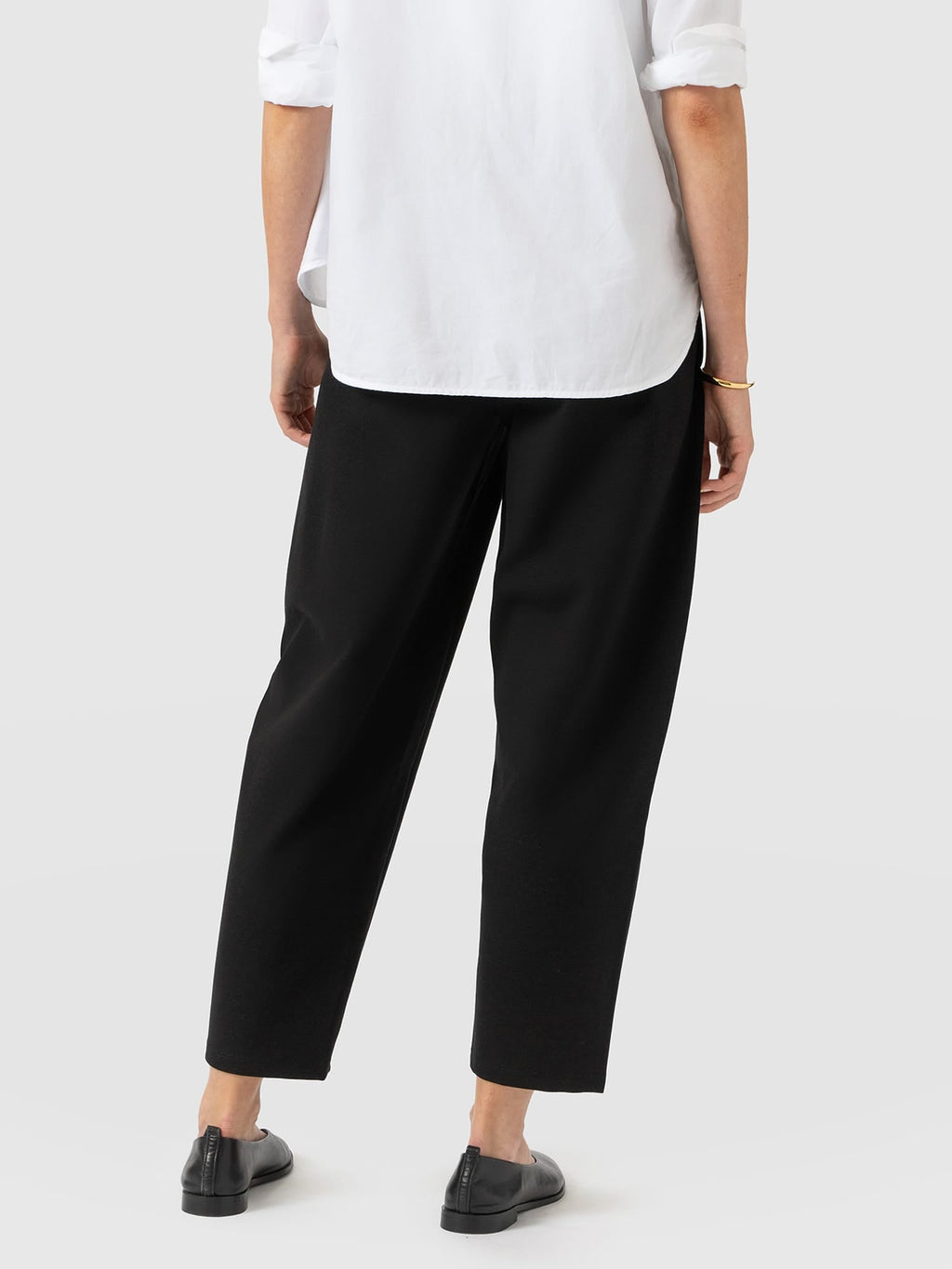 Barrel Leg Jersey Pant - Black