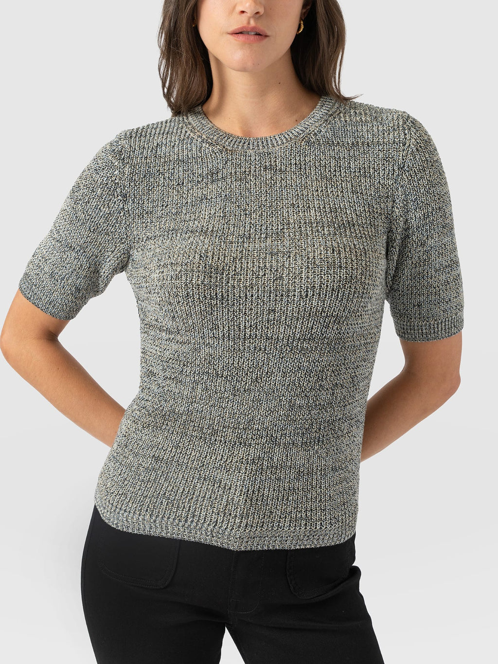 Blair Knit Tee - Black/Blue/Yellow