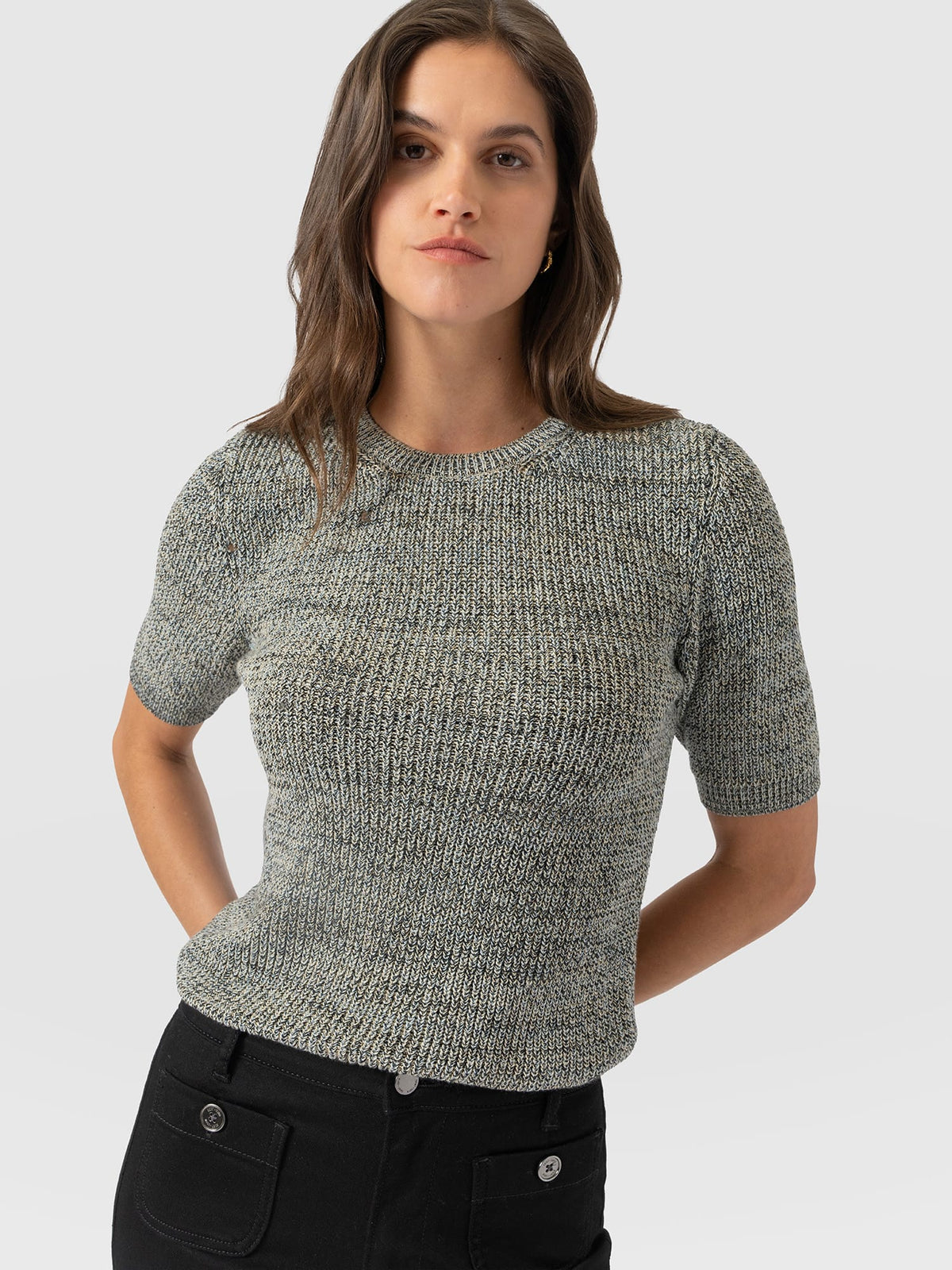 Blair Knit Tee - Black/Blue/Yellow