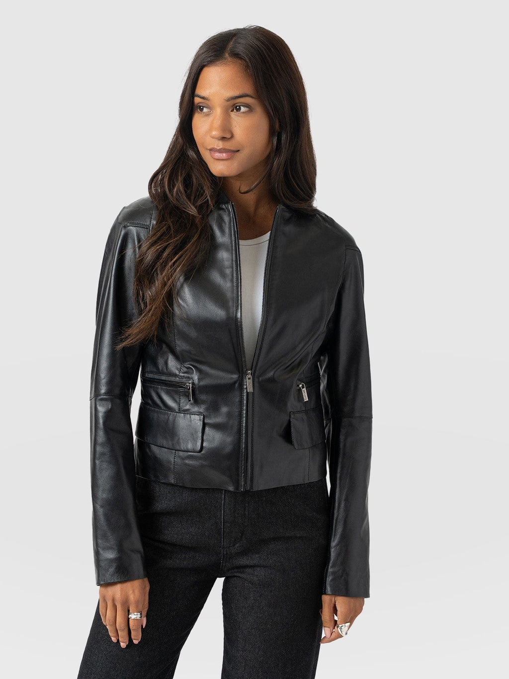 Blane Leather Jacket - Black