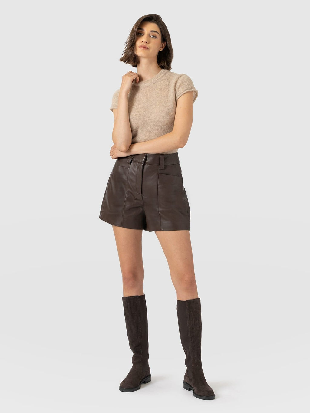 Bonham Leather Short - Chocolate