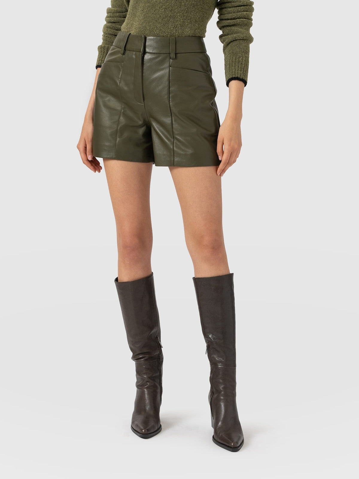 Bonham Leather Short - Khaki