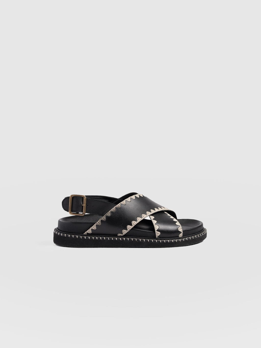 Bonnie Cross Over Sandals - Black