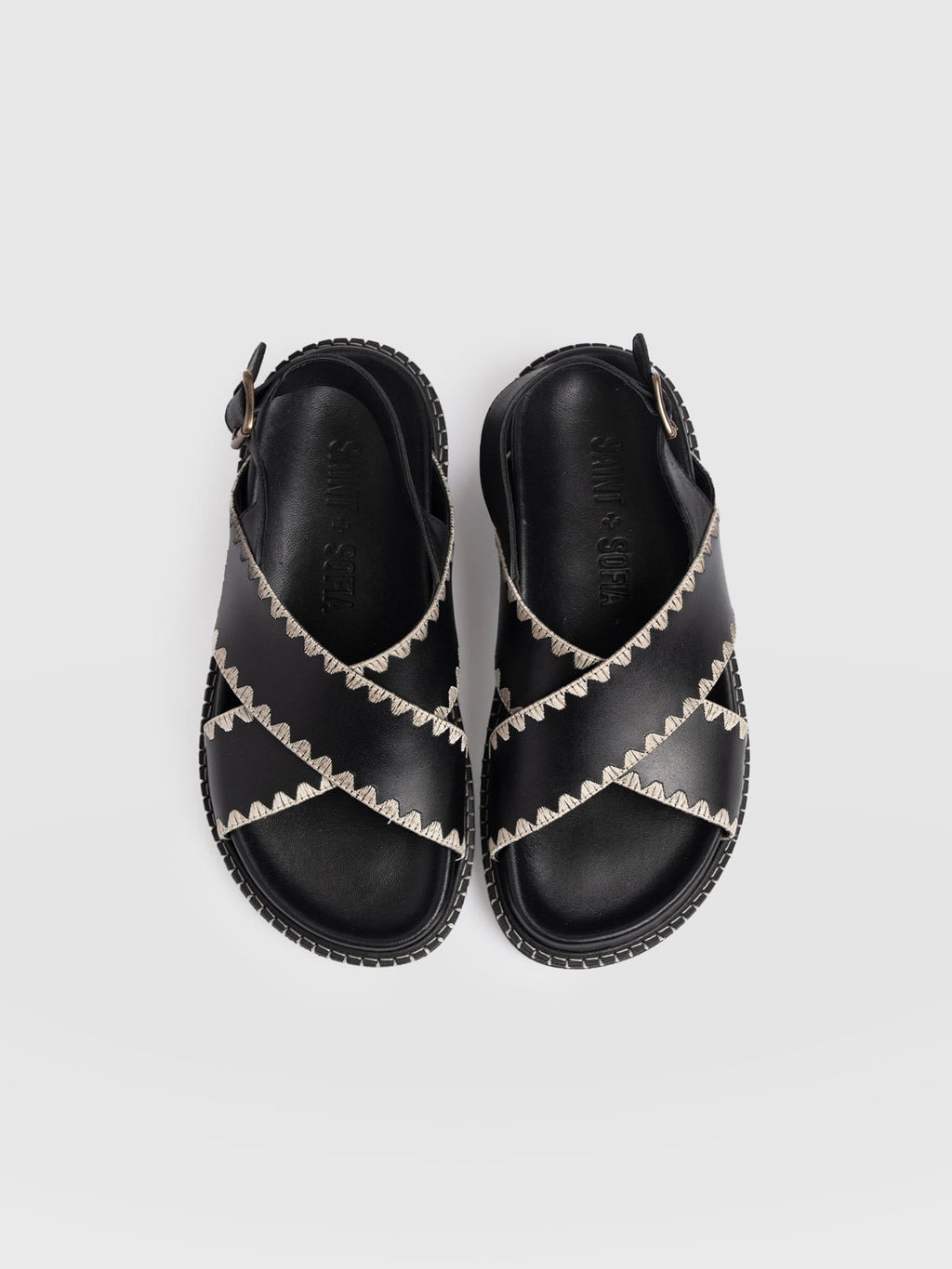 Bonnie Cross Over Sandals - Black