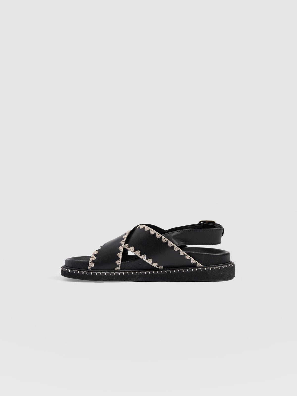 Bonnie Cross Over Sandals - Black