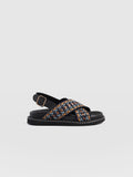 Bonnie Cross Over Sandals - Blue/Brown