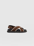 Bonnie Cross Over Sandals - Chocolate Suede