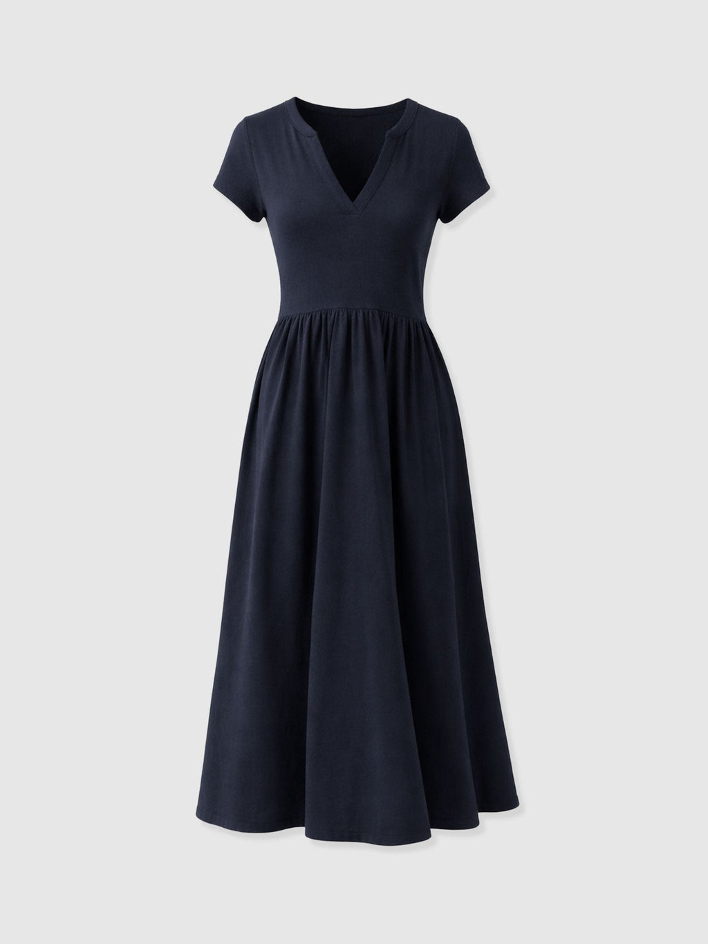 Bonnie V Neck Dress - Navy