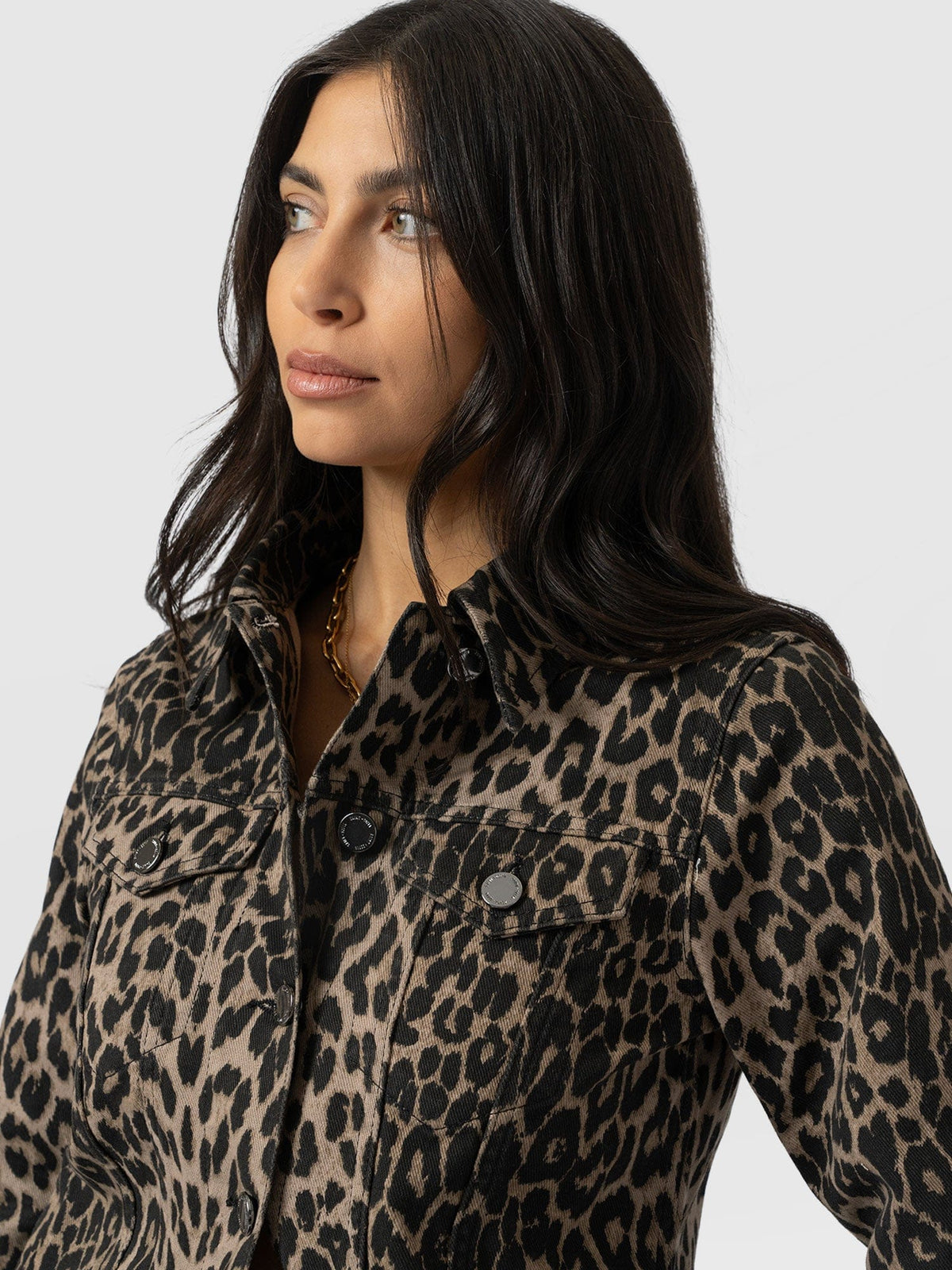 Bowie Denim Jacket - Leopard