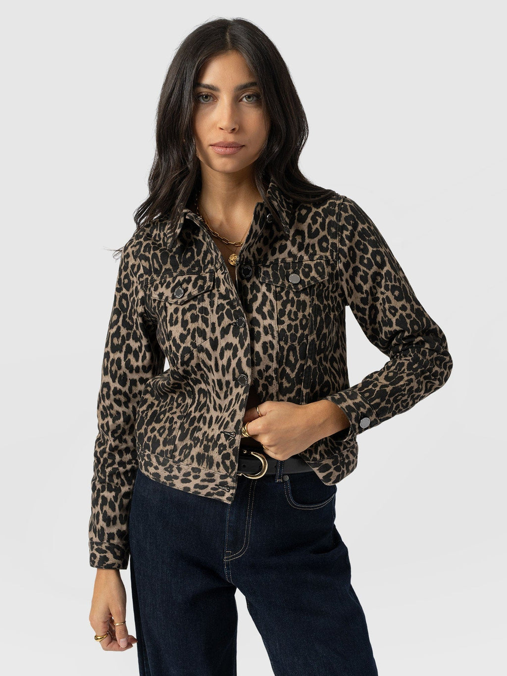 Bowie Denim Jacket - Leopard