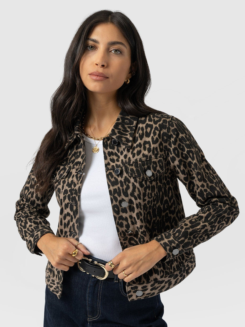 Bowie Denim Jacket - Leopard