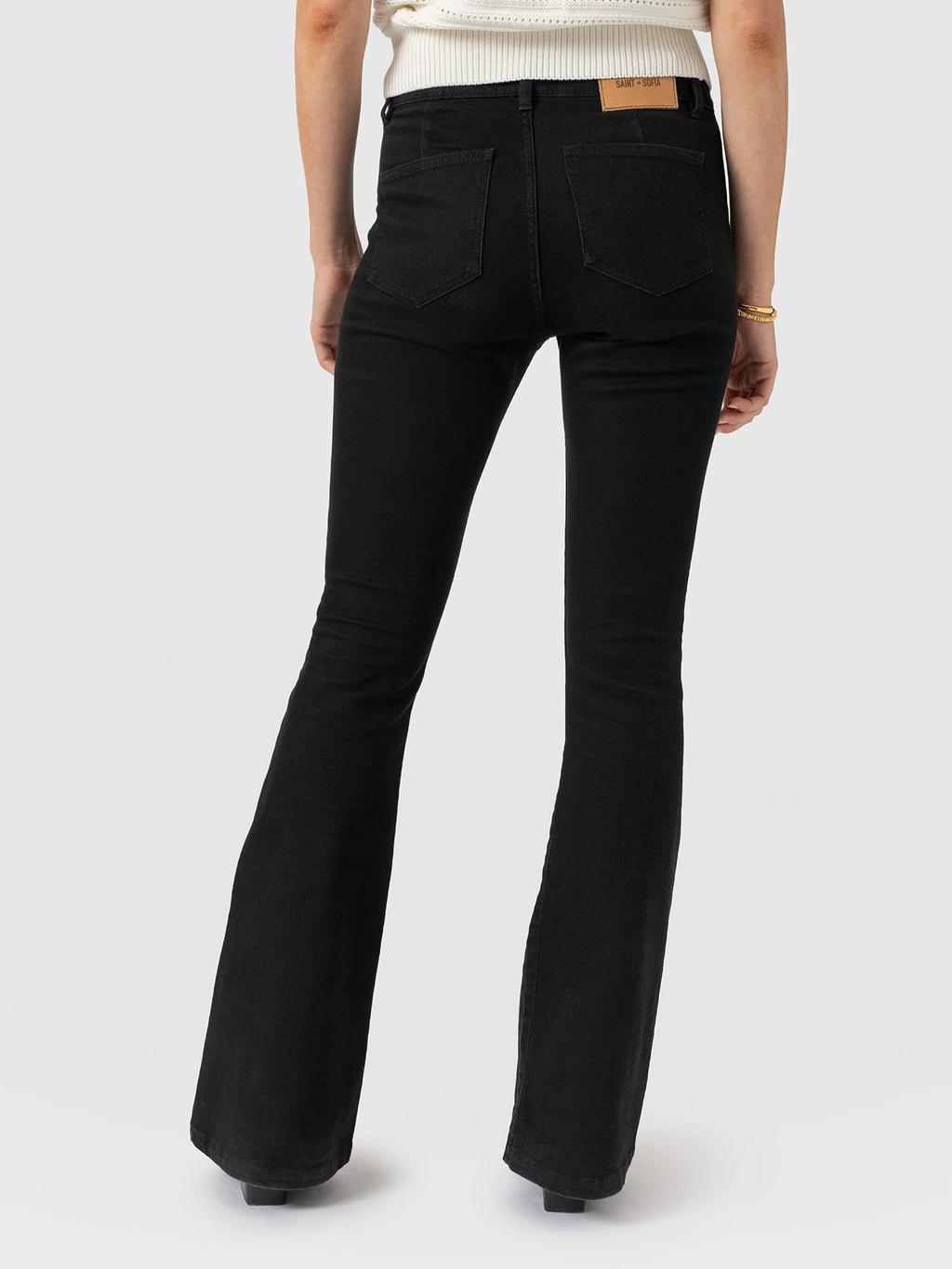 Bowie Stretch Flare Jeans - Jet Black