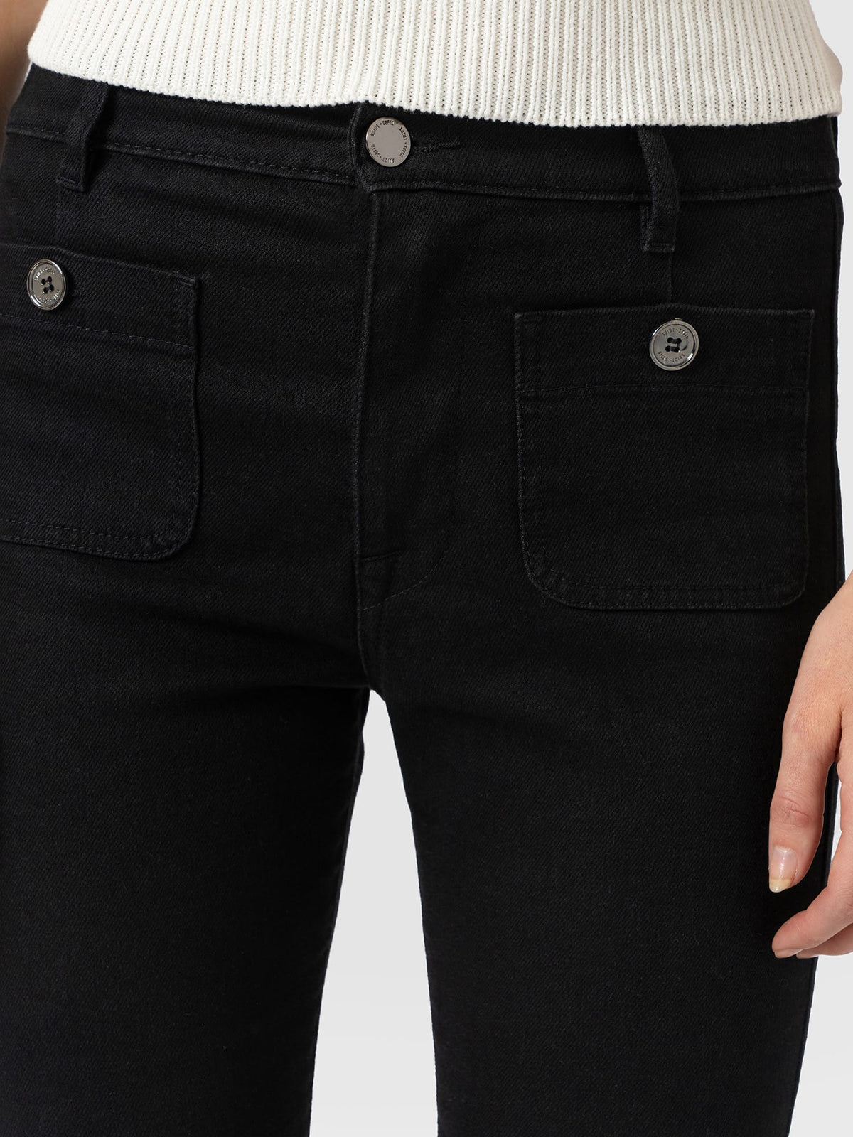 Bowie Stretch Flare Jeans - Jet Black