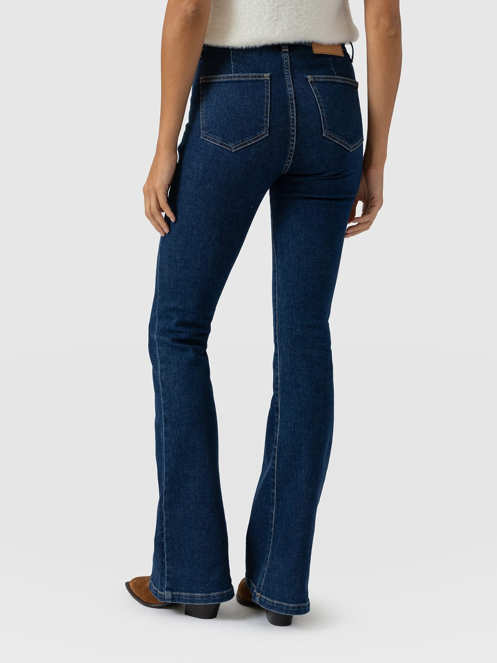 Bowie Stretch Flare Jeans - Mid Blue