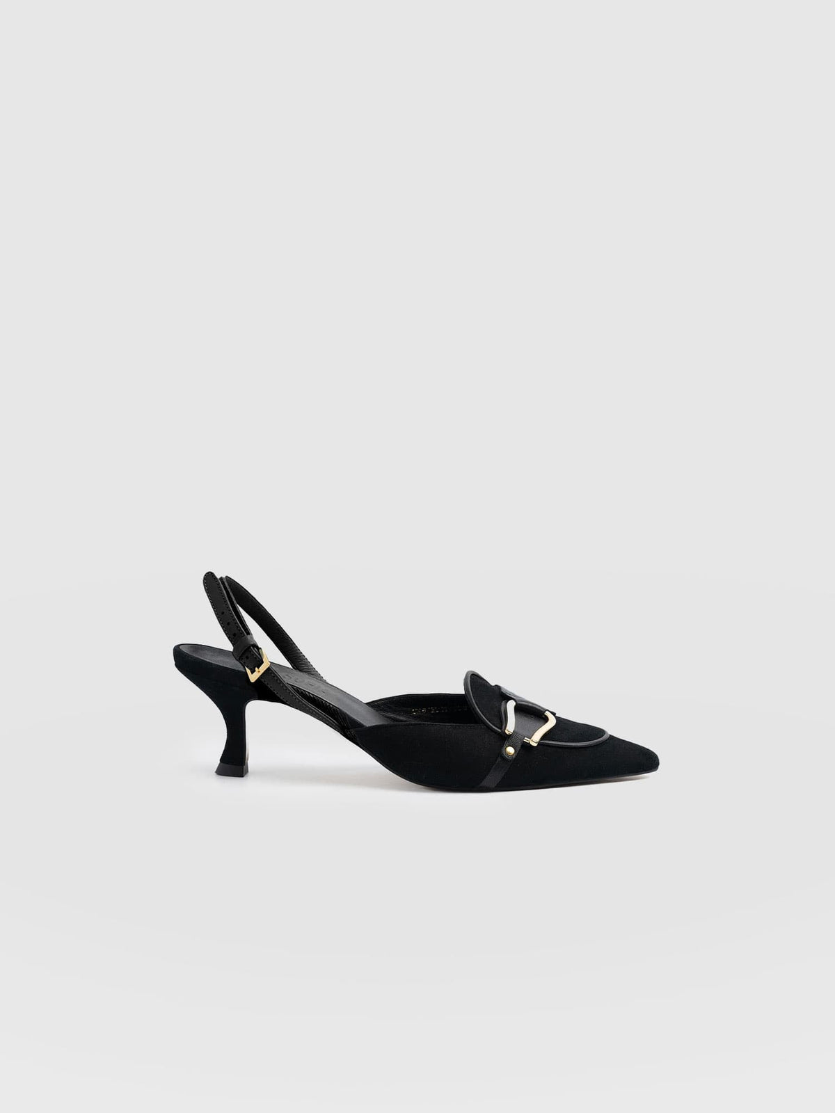 Bridget Sling Back Heels - Black