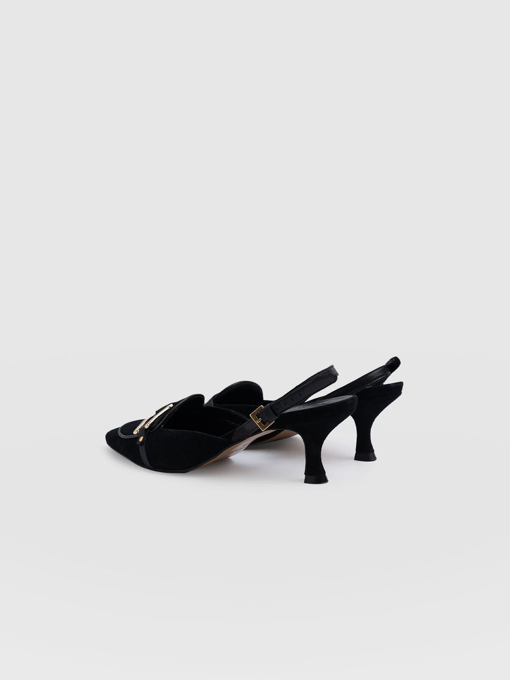 Bridget Sling Back Heels - Black