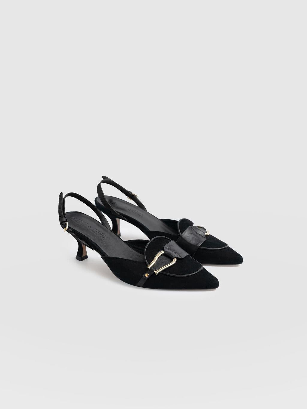 Bridget Sling Back Heels - Black