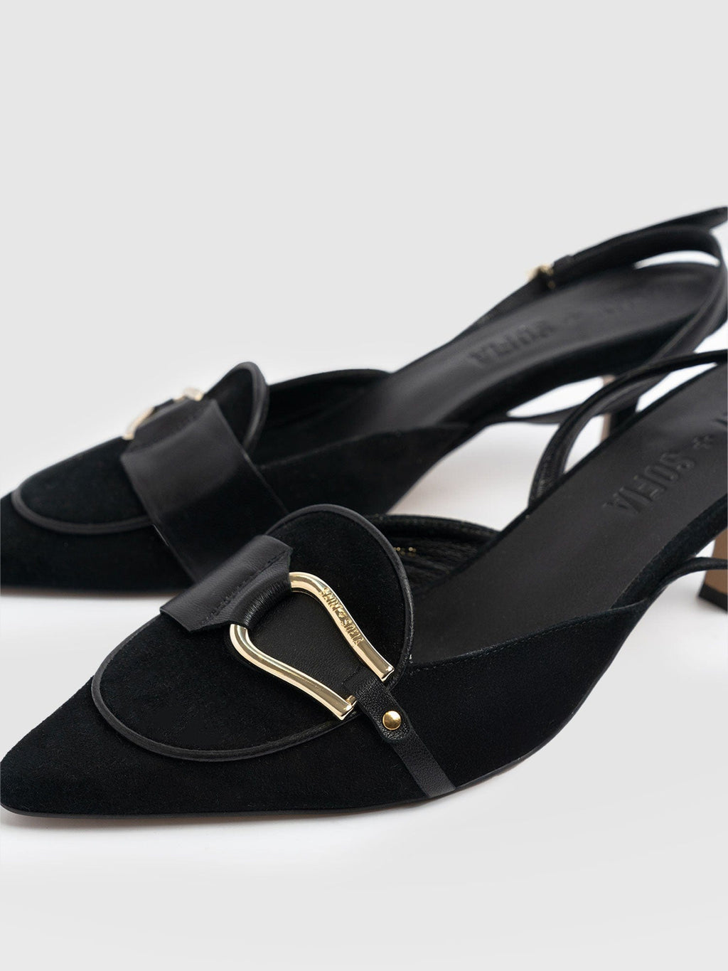Bridget Sling Back Heels - Black