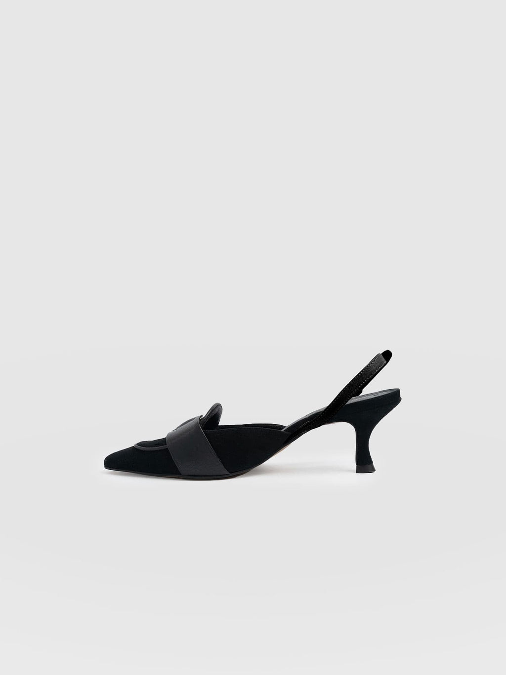 Bridget Sling Back Heels - Black