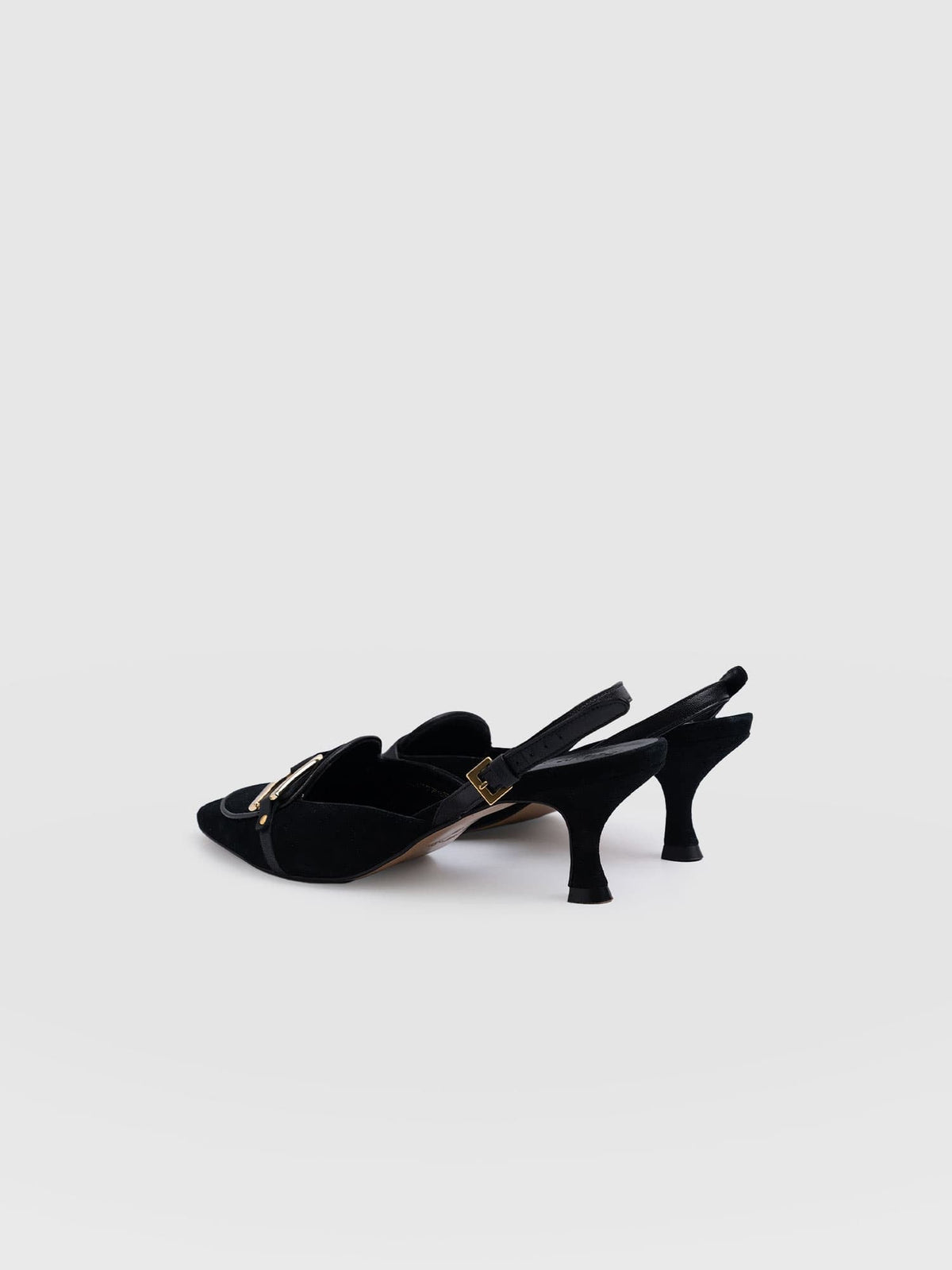 Bridget Sling Back Heels - Black