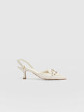 Bridget Sling Back Heels - Cream