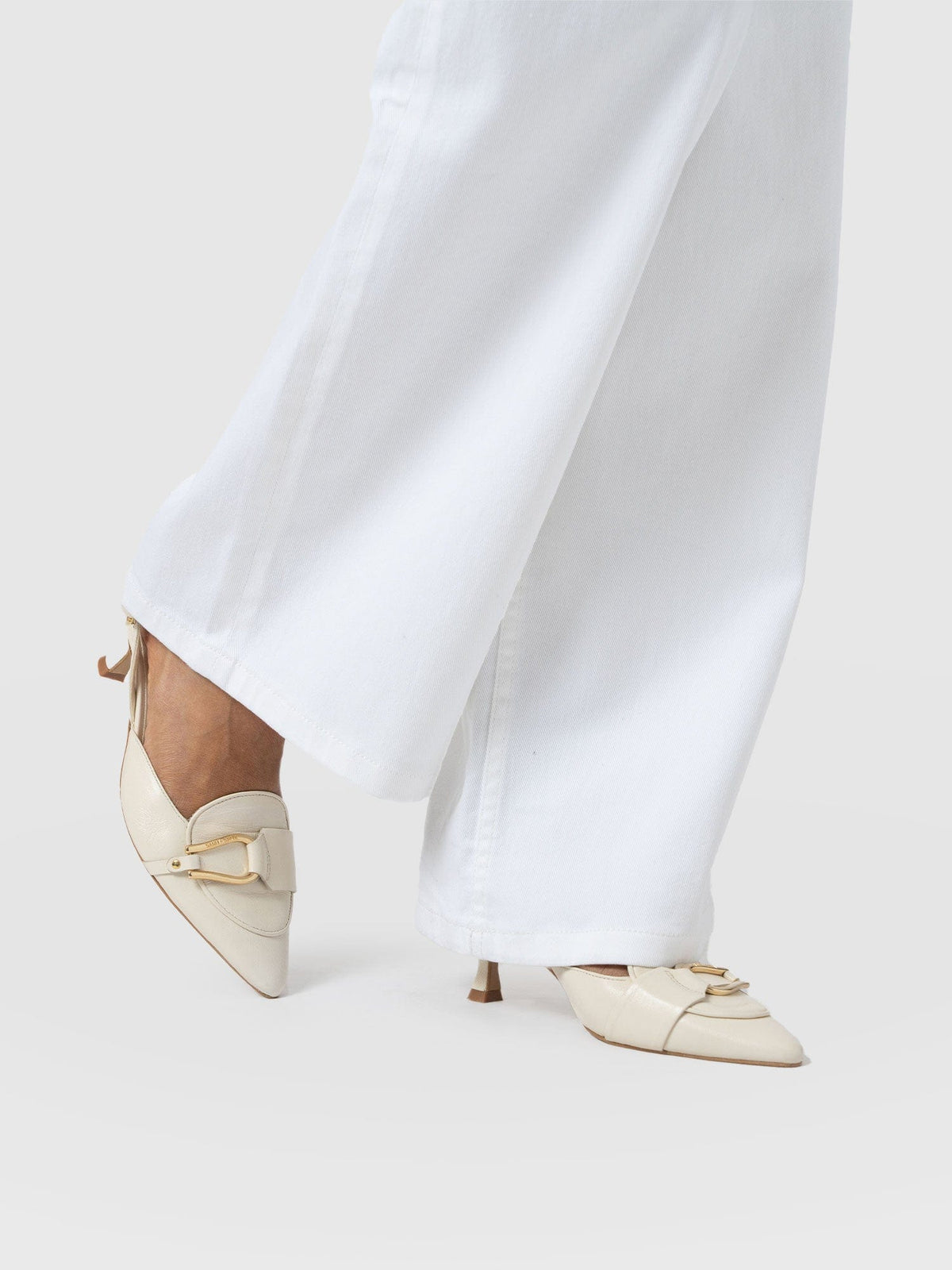 Bridget Sling Back Heels - Cream
