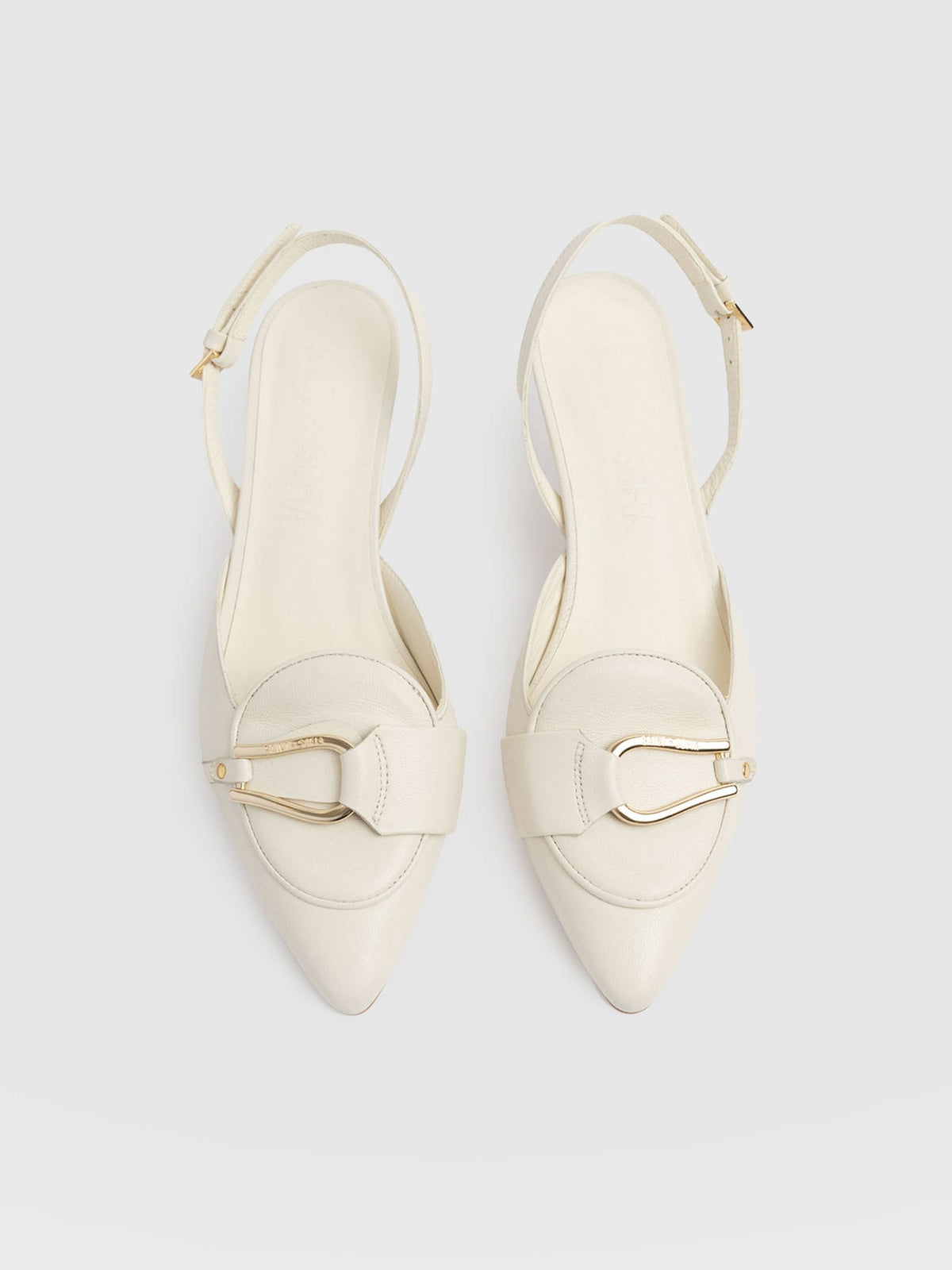 Bridget Sling Back Heels - Cream