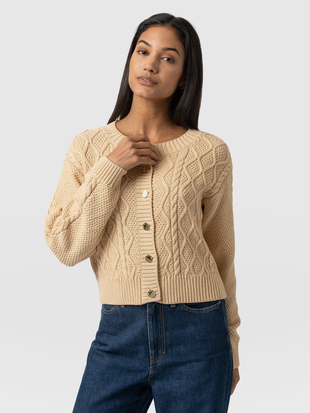 Bronte Cable Cardigan - Yellow