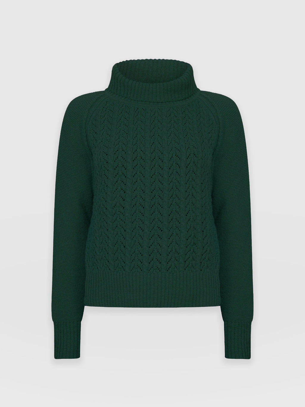 Glen Cable Knit Sweater - Green