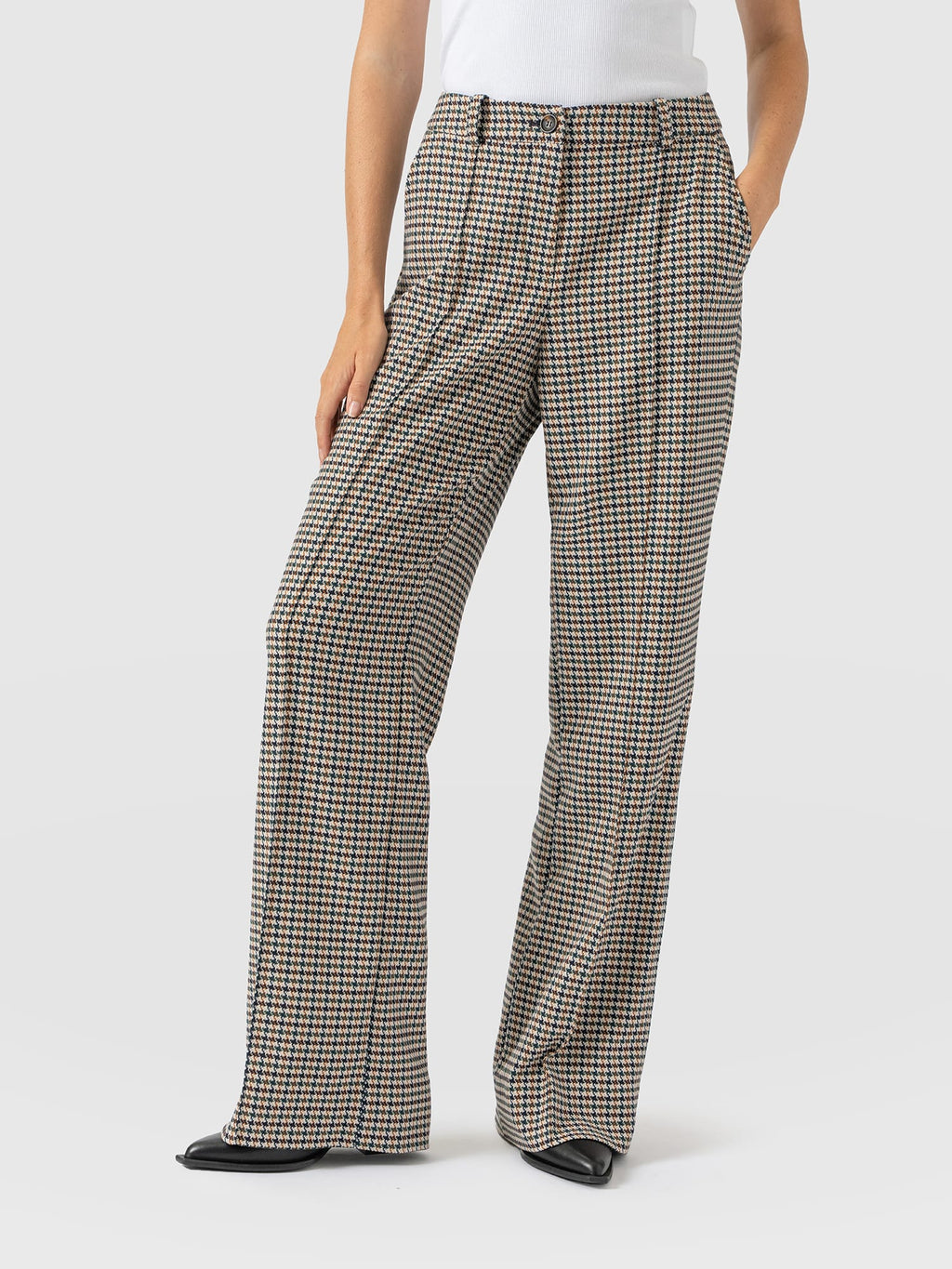 Cambridge Tailored Wide Leg Pant - Saxon Jacquard