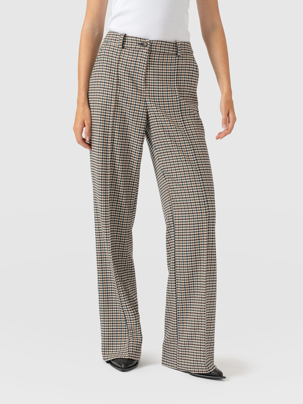 Cambridge Tailored Wide Leg Pant - Saxon Jacquard