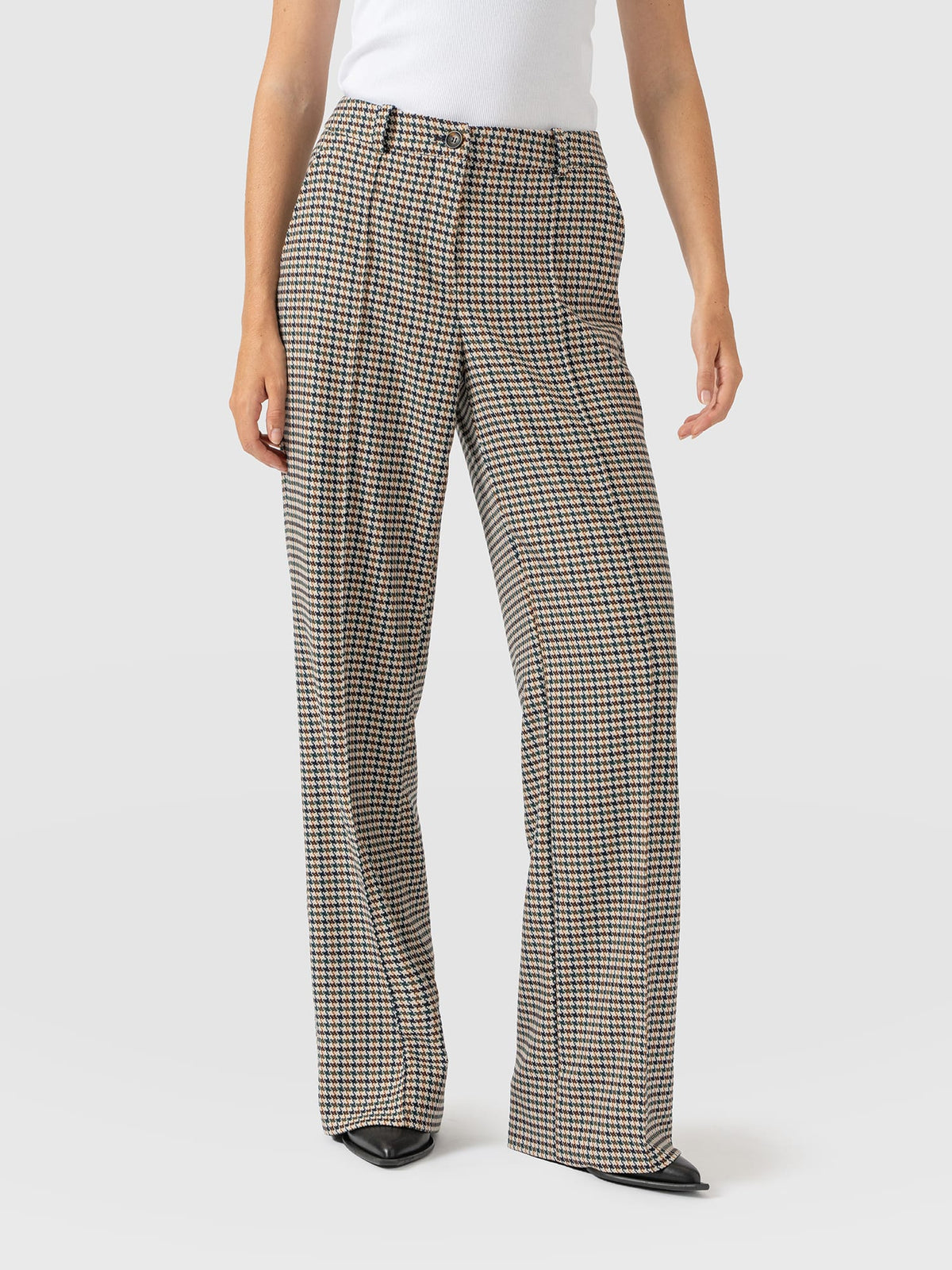 Cambridge Tailored Wide Leg Pant - Saxon Jacquard
