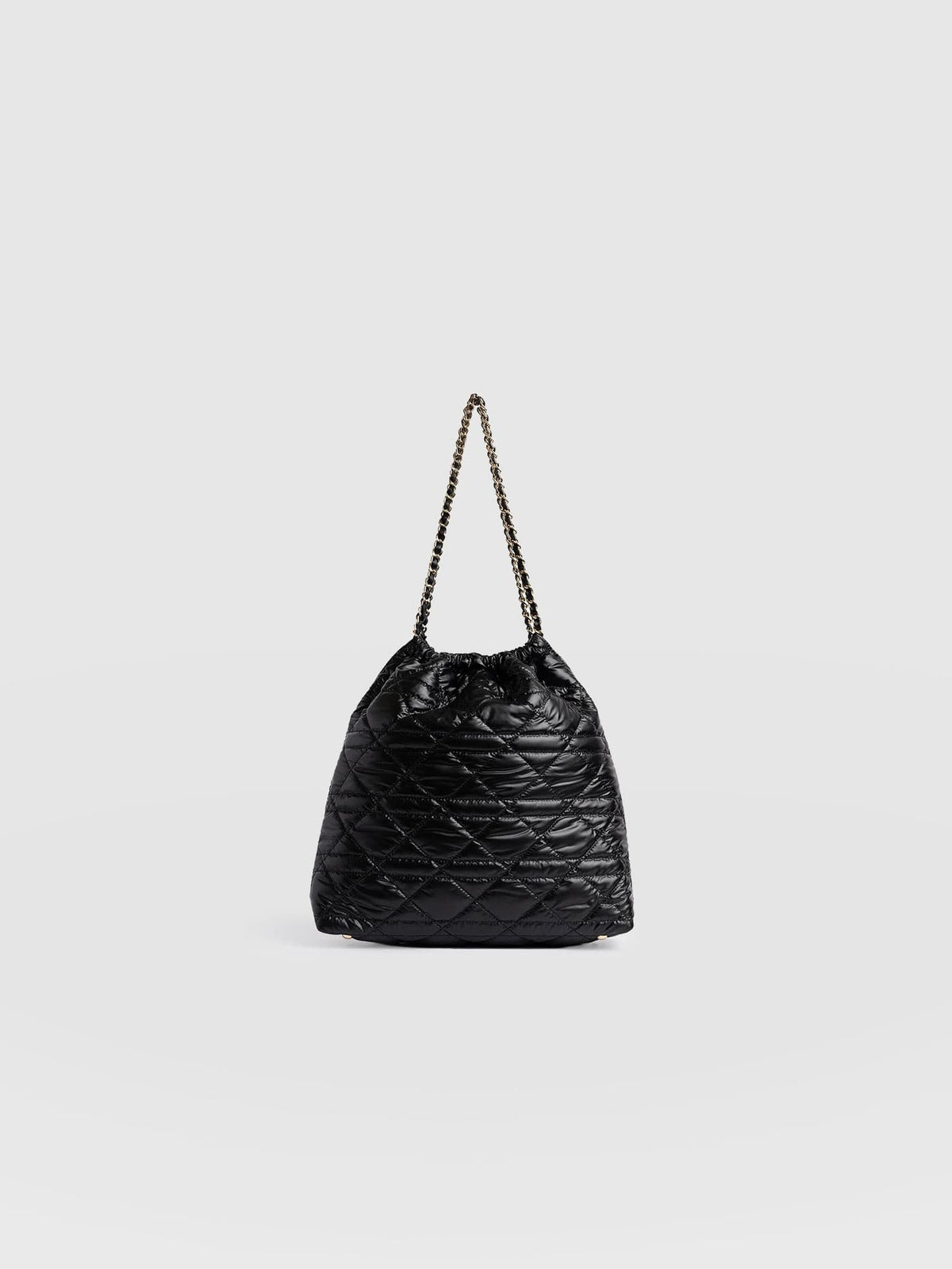 Camilla Drawstring Tote Bag - Black