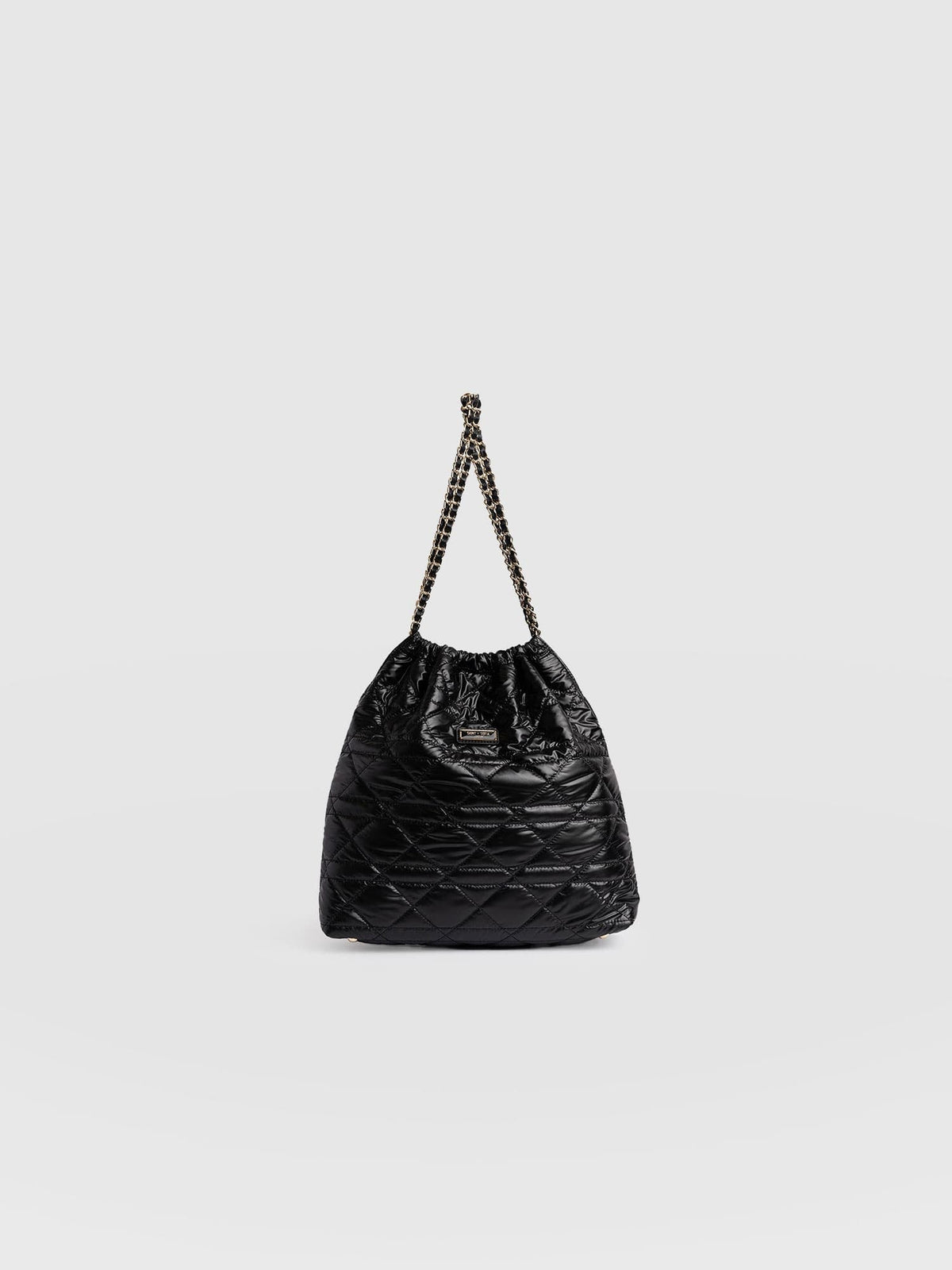 Camilla Drawstring Tote Bag - Black