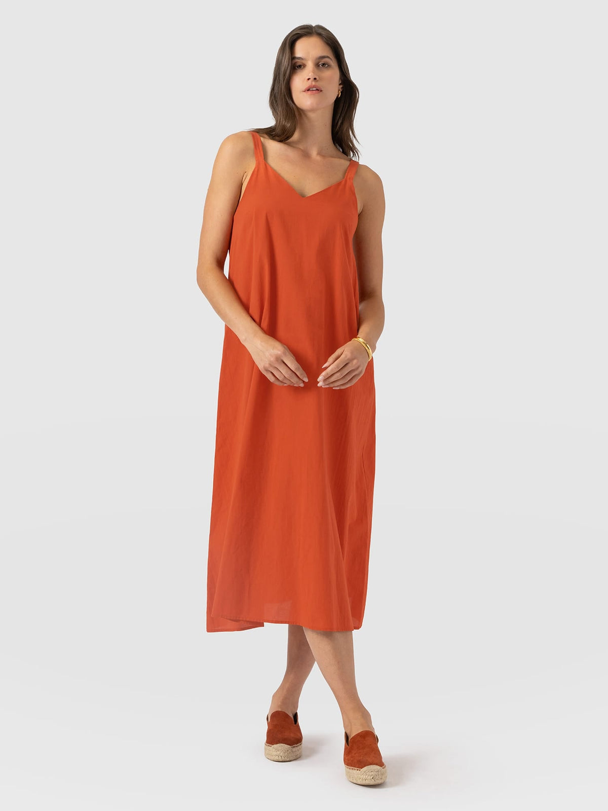 Candice A - Line Dress - Burnt Orange