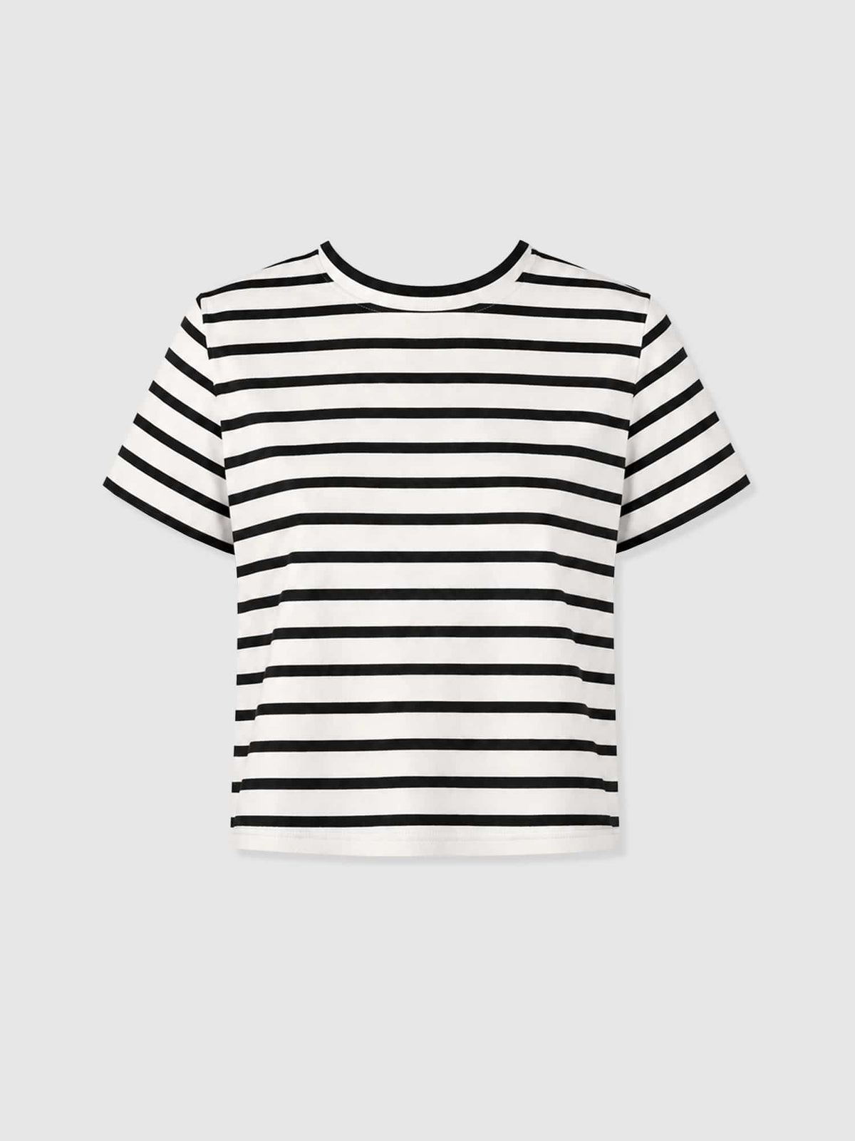 Chelsea Crew Neck Tee - Black Stripe
