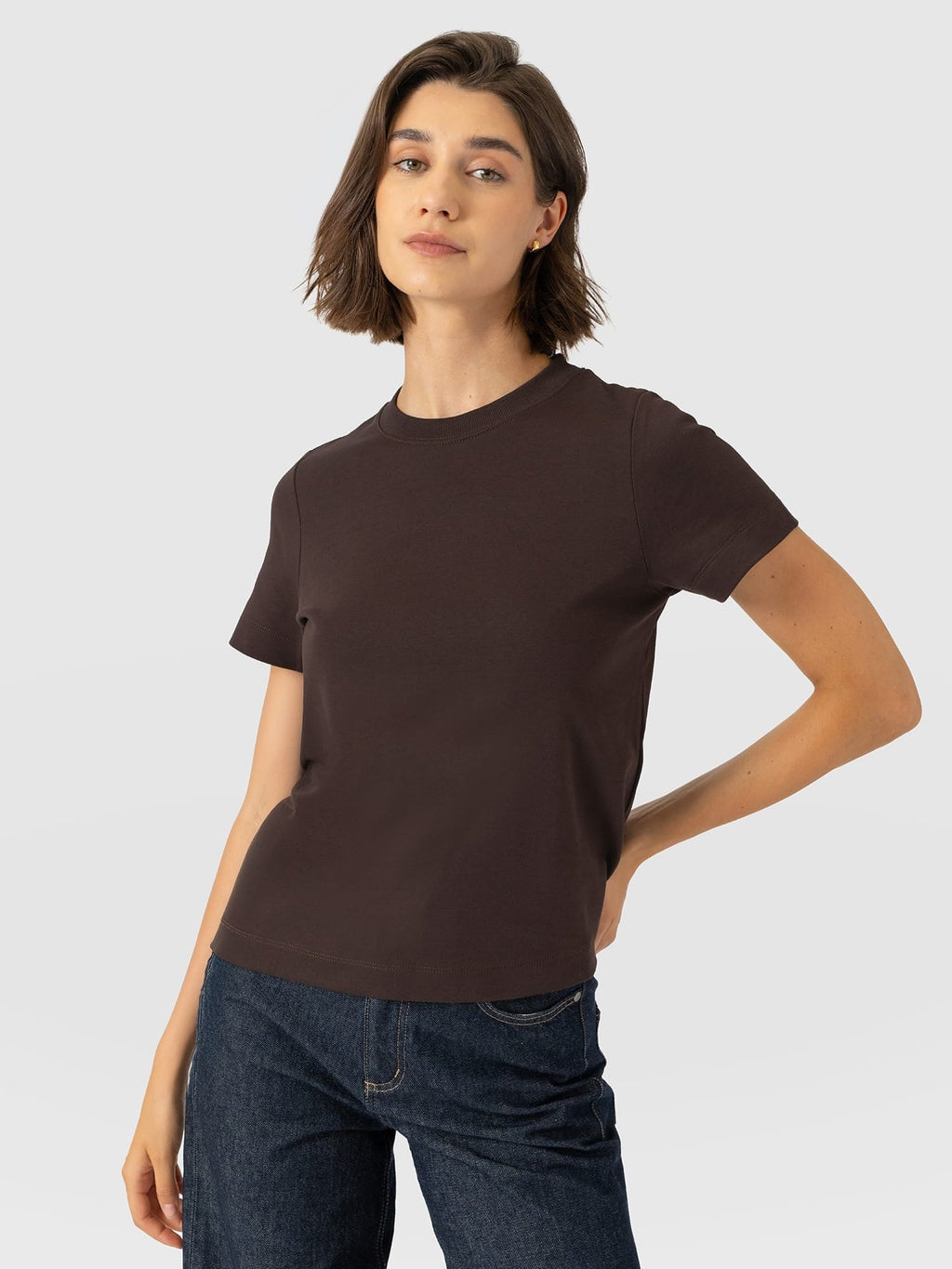 Chelsea Crew Neck Tee - Chocolate