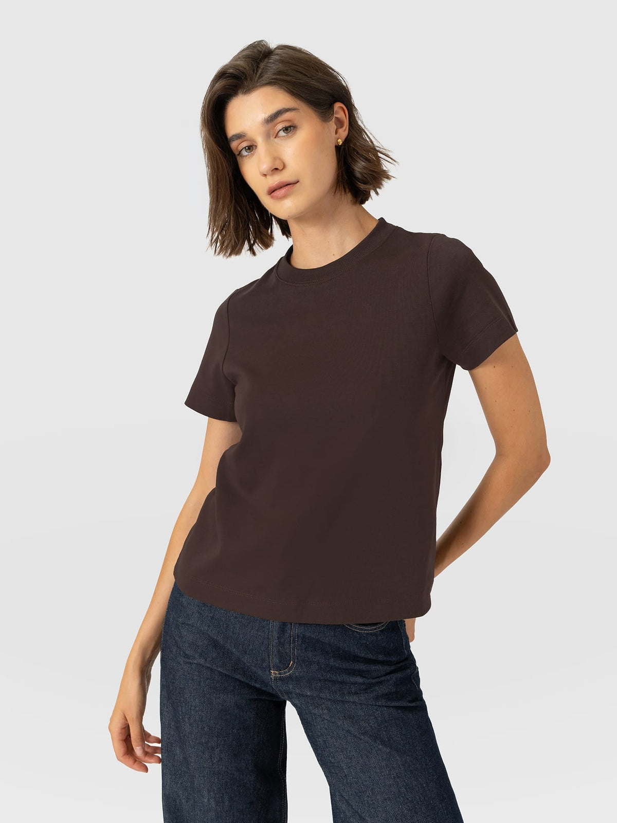 Chelsea Crew Neck Tee - Chocolate