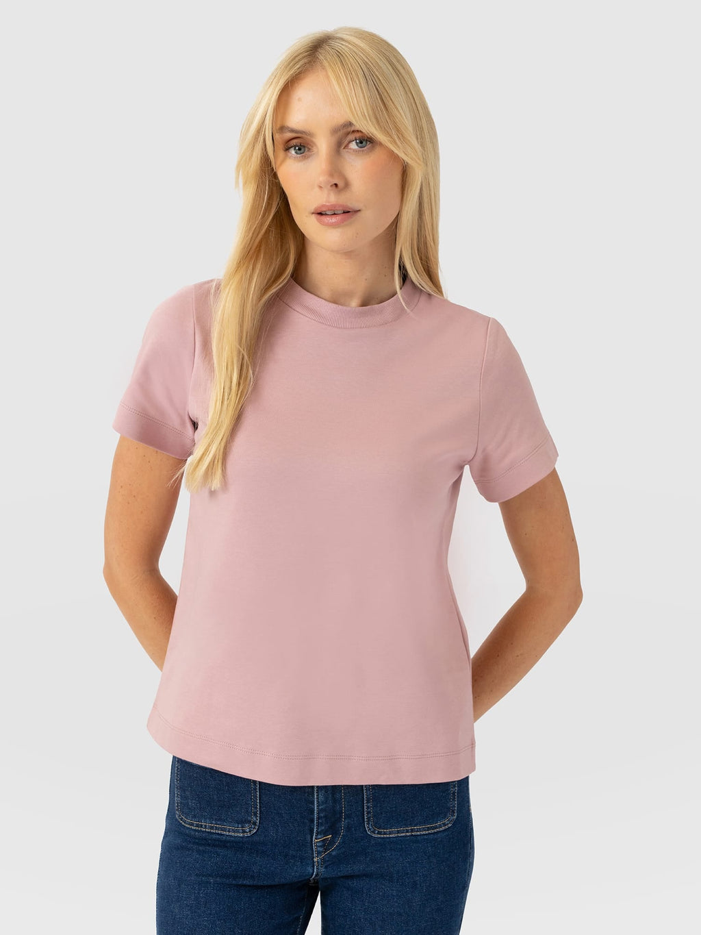 Chelsea Crew Neck Tee - Dusty Pink
