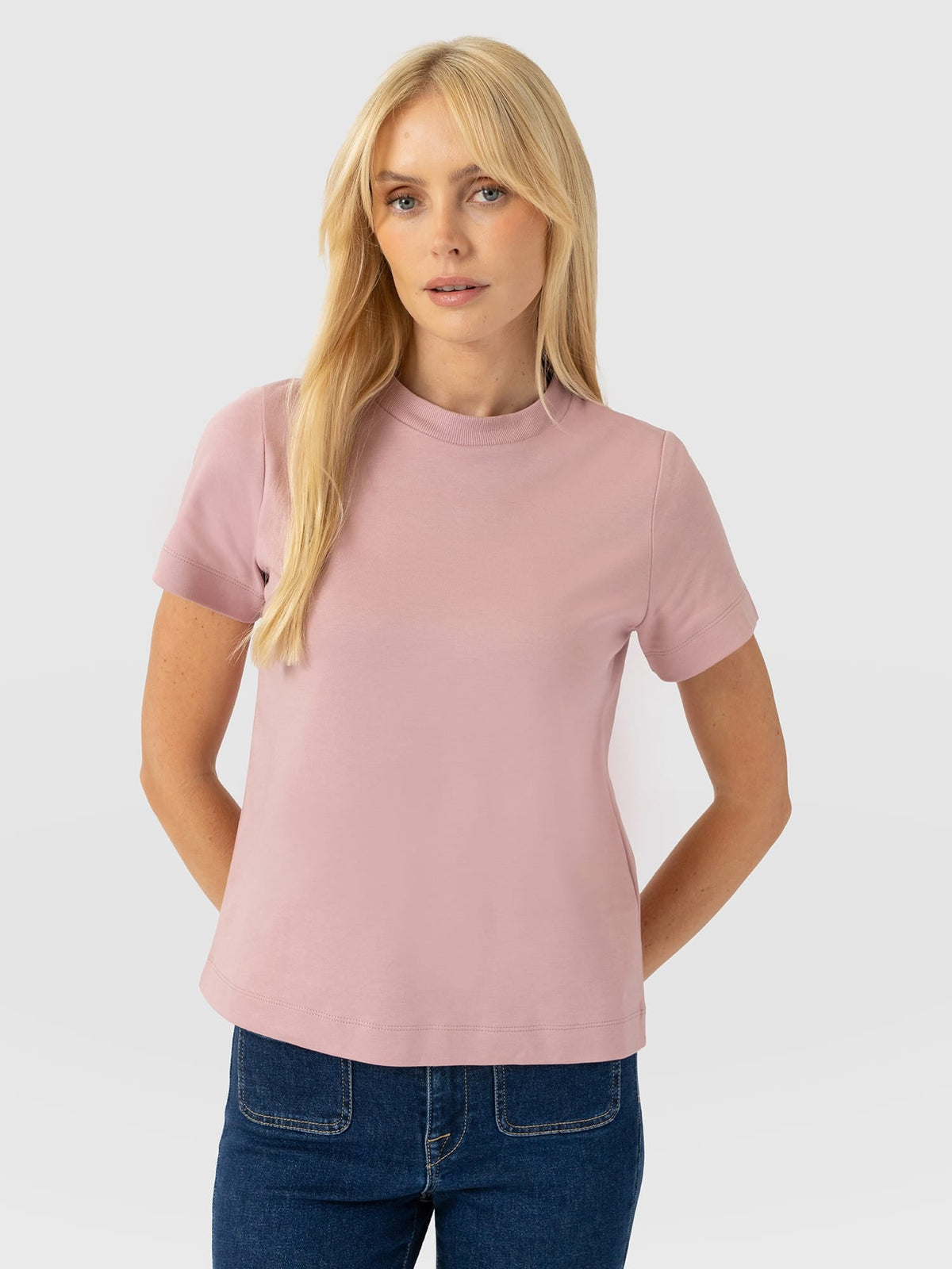 Chelsea Crew Neck Tee - Dusty Pink