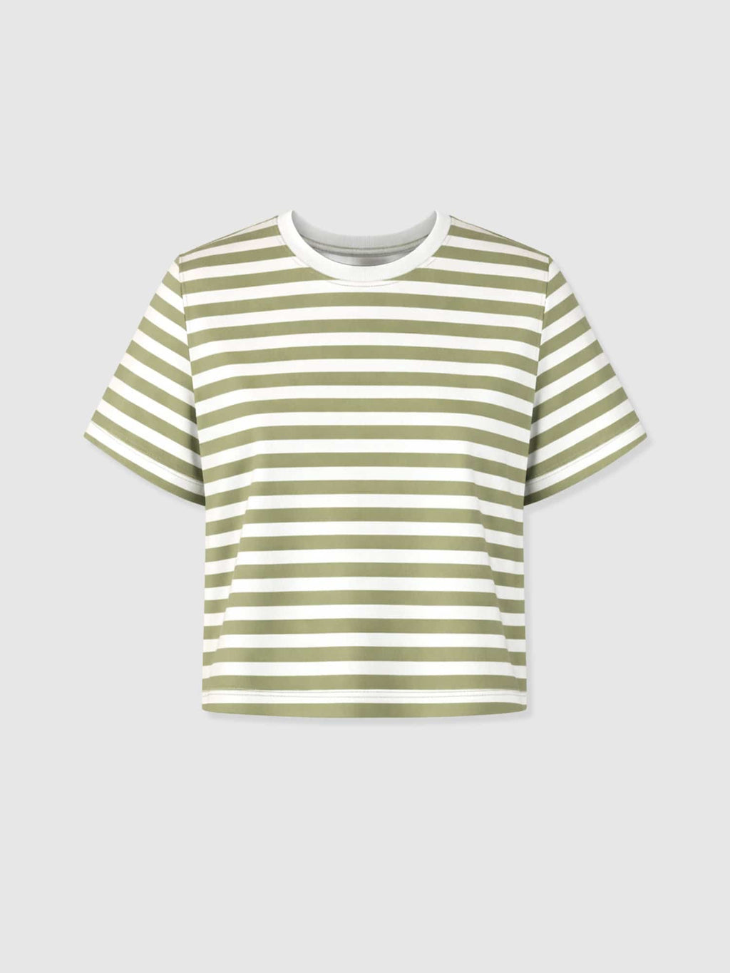 Chelsea Crew Neck Tee - Green Stripe