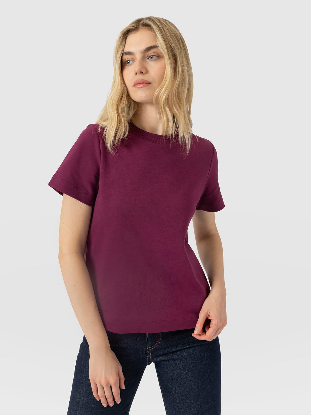 Chelsea Crew Neck Tee - Plum