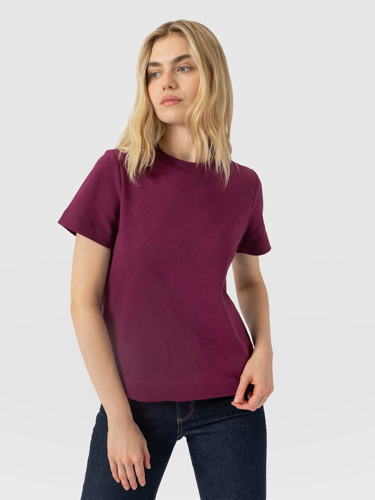 Chelsea Crew Neck Tee - Plum