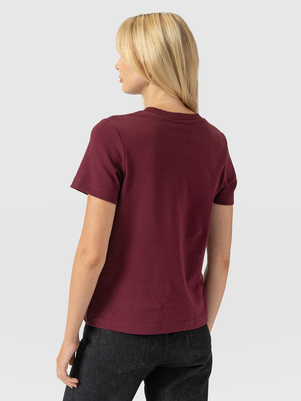 Chelsea Crew Neck Tee - Wine Burgundy