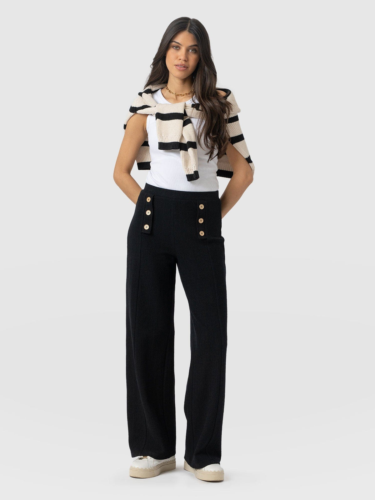 Chelsea Pant - Black Textured
