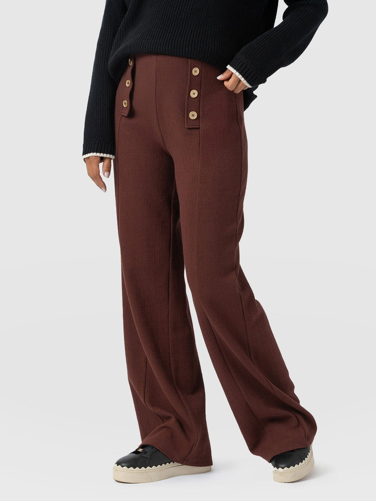 Chelsea Pant - Maroon Textured