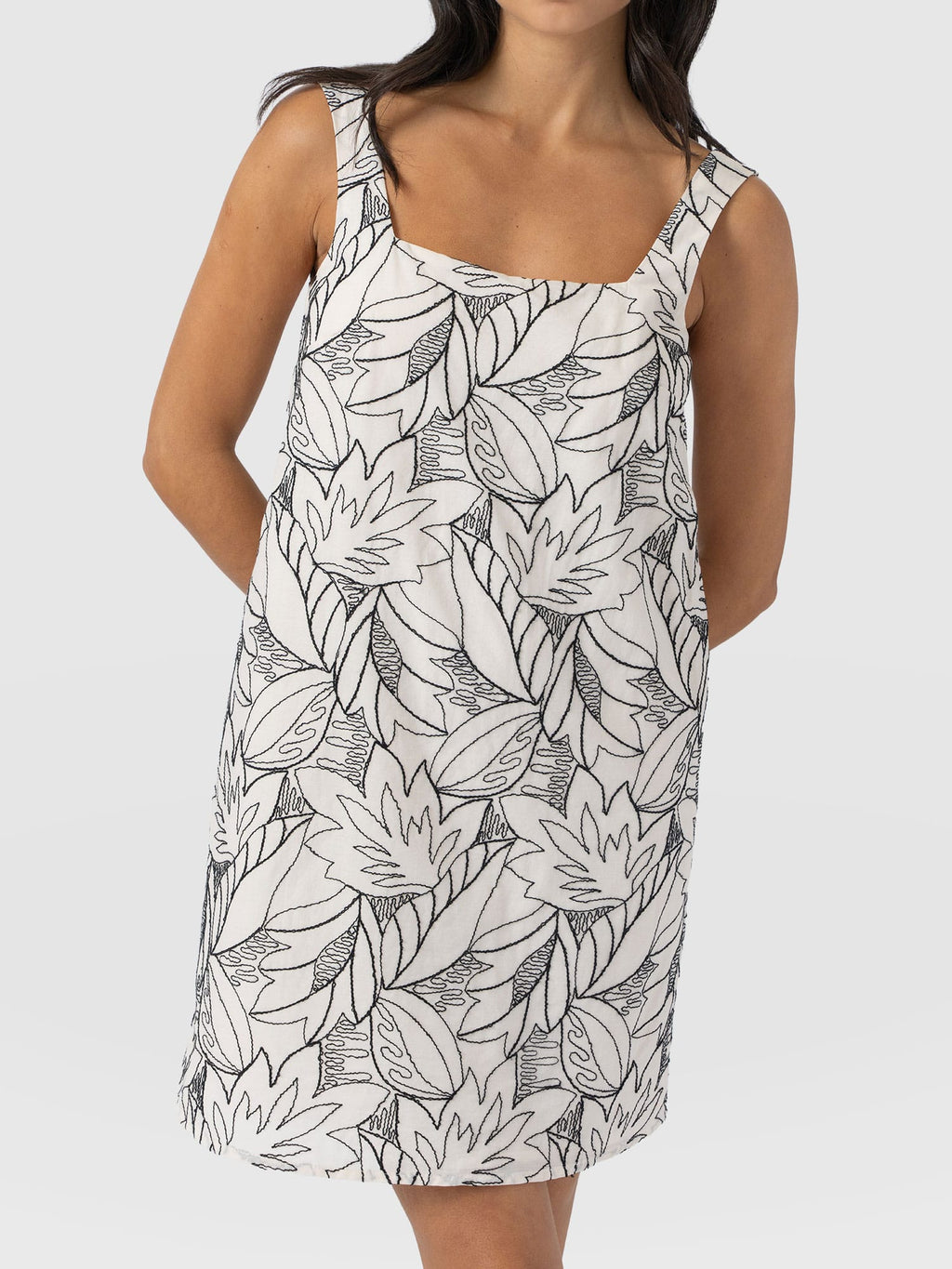 Corinne Cami Dress - Cream Embroidered